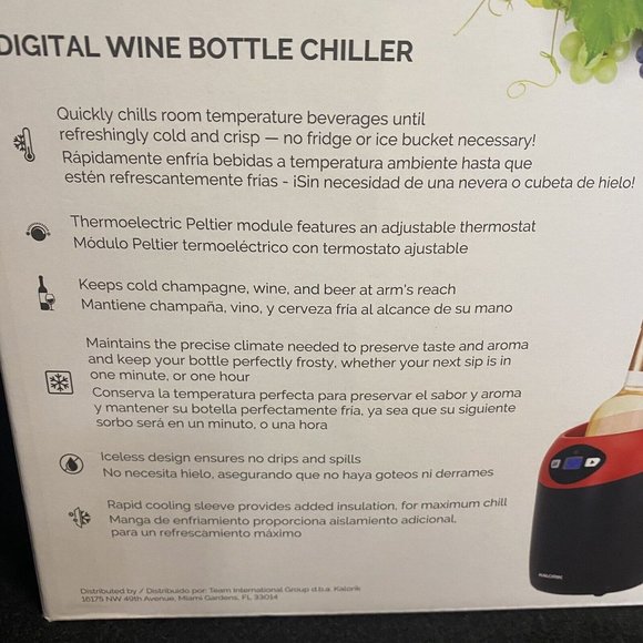 Kalorik Digital Wine Bottle Chiller Red Black Model WCL 46343 R - Picture 3 of 9